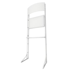 LCD Screen Stand. Blank Trade Show Booth. 3d render of lcd screen isolated on white background. High Resolution. Ad template for your expo design.