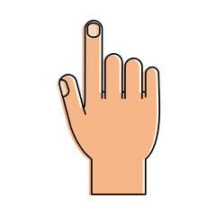 hand with index finger up icon image vector illustration design 