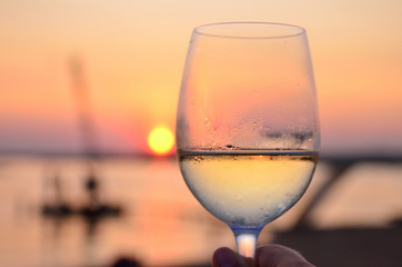 glass and sunset