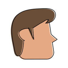 man avatar head sideview icon image vector illustration design 