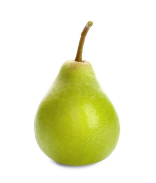 Delicious ripe pear on white background
