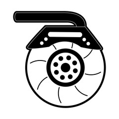 rotor car icon image vector illustration design  black and white