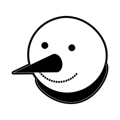 snowman christmas related icon image vector illustration design  black and white