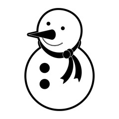 snowman christmas related icon image vector illustration design  black and white
