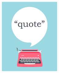 Vintage Typewriter with Speech Bubble Space for Quote. Vector Design - 172763350