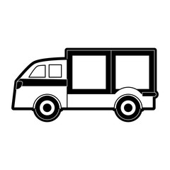 delivery truck icon image vector illustration design  black and white