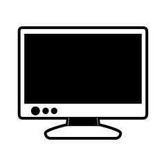computer monitor icon image vector illustration design  black and white