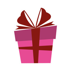 gift box with big ribbon bow icon image vector illustration design 