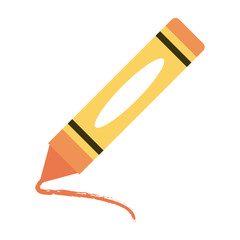 yellow crayon drawing icon image vector illustration design 