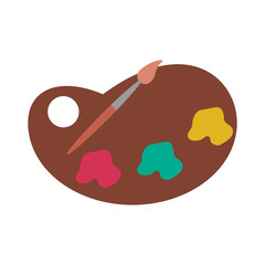 paint palette and brush icon image vector illustration design 