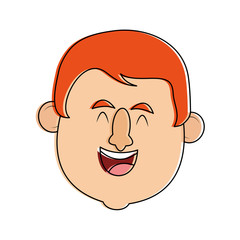 red hair man laughing icon image vector illustration design 