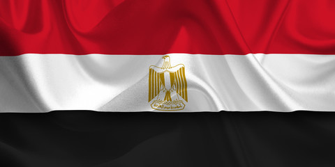 Waving flag of the Egypt. Flag in the Wind. National mark. Waving Egypt Flag. Egypt Flag Flowing.