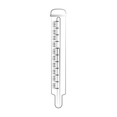 analog thermometer healthcare icon image vector illustration design  fine sketch line