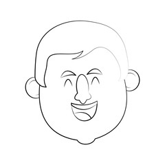 man laughing icon image vector illustration design  fine sketch line