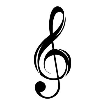 Isolated musical note silhouette on a white background, vector illustration