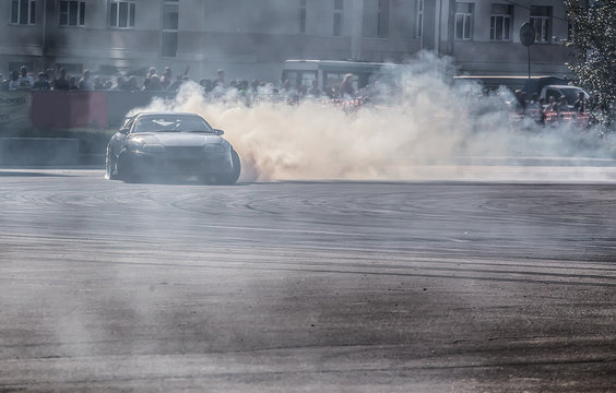 Car Drifting On Speed Track