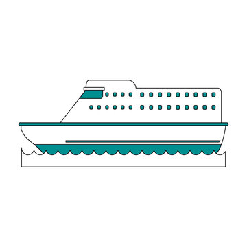cruise ship sideview icon image vector illustration design