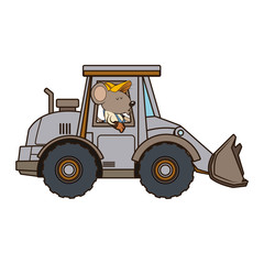 Cute mouse worker cartoon icon vector illustration graphic  design 