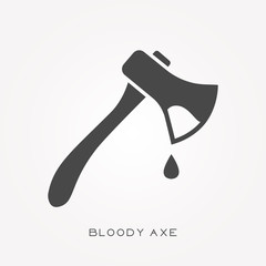 Silhouette icon bloody axe