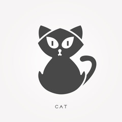 Silhouette icon cat