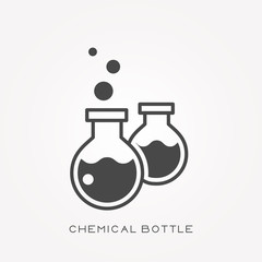 Silhouette icon chemical bottle