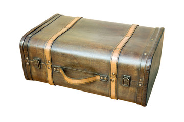Vintage suitcase isolate on white background