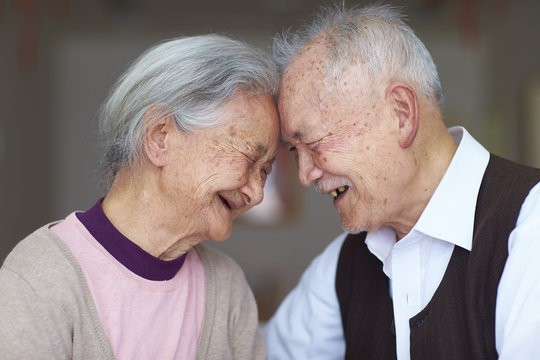 happy senior asian couple