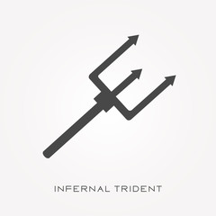 Silhouette icon infernal trident