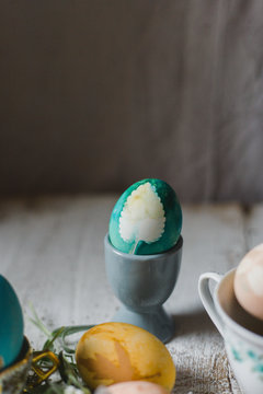Easter eggs with floral motives