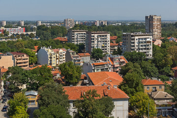 Fototapeta na wymiar Amazing Panorama to City of Plovdiv from nebet tepe hill, Bulgaria