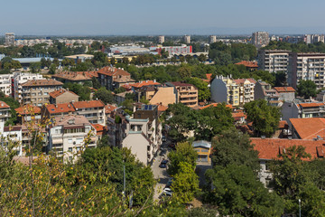 Fototapeta na wymiar Amazing Panorama to City of Plovdiv from nebet tepe hill, Bulgaria