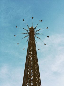 Chairoplane Prater tower in Vienna