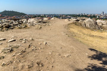 Amazing Panorama to City of Plovdiv from nebet tepe hill, Bulgaria