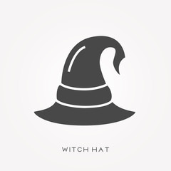 Silhouette icon witch hat