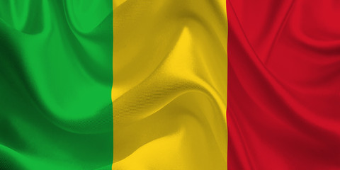 Obraz premium Waving flag of the Mali. Flag in the Wind. National mark. Waving Mali Flag. Mali Flag Flowing.
