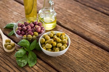Marinated olives with ingredients