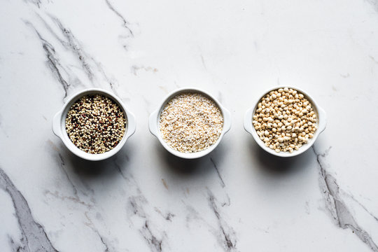 non-gluten grains in little dishes