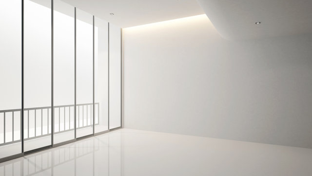empty room in apartment or hotel for artwork - Interior design - 3D Rendering