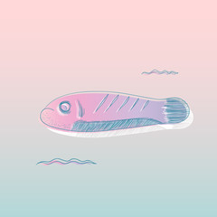 Vector of underwater creatures