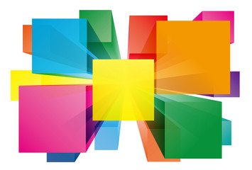 背景素材　デジタル　キューブ　カラフル