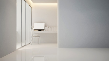 Fototapeta na wymiar workplace in home or apartment - Interior design - 3D Rendering