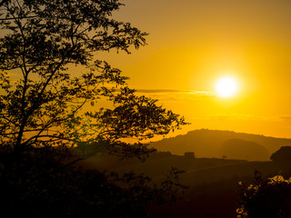 Beautiful sunset in the Tuscany - wonderful Italy