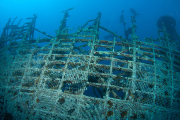 Radar mast on the artifical reef Vandenberg