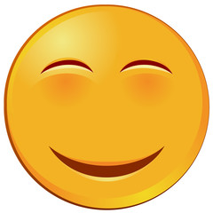 Vector of smiling with eyes closed emoji 