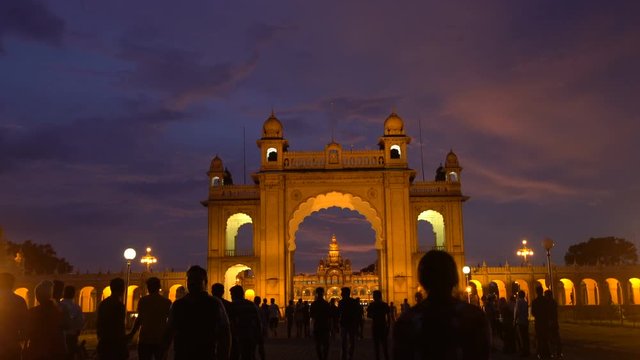 Illuminated Mysore Palace 4k Video