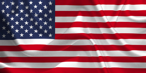 Naklejka premium Waving flag of the United States. Flag in the Wind. United States of America National mark. Waving American Flag. USA Flag Flowing.