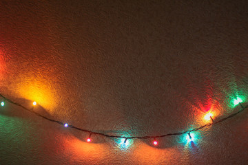 bright garland on the wall
