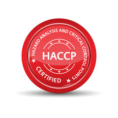 Obraz premium HACCP (Hazard Analysis and Critical Control Points) stamp. HACCP icon. Vector HACCP stamp. HACCP Grunge stamp. Roter stempel.