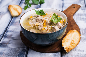 Soup with pearl barley