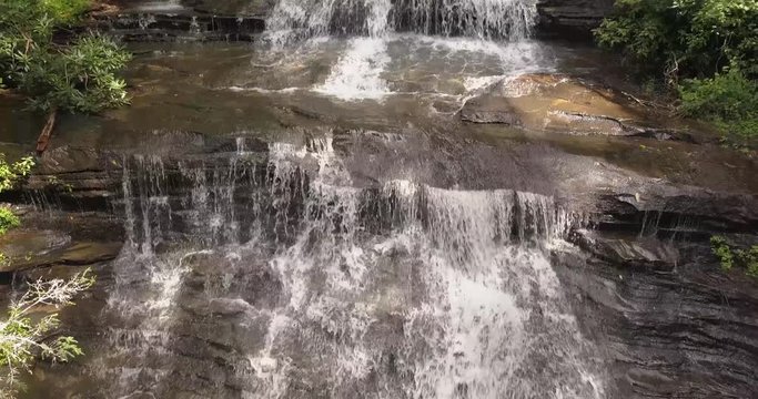 Waterfalls pan up 4k